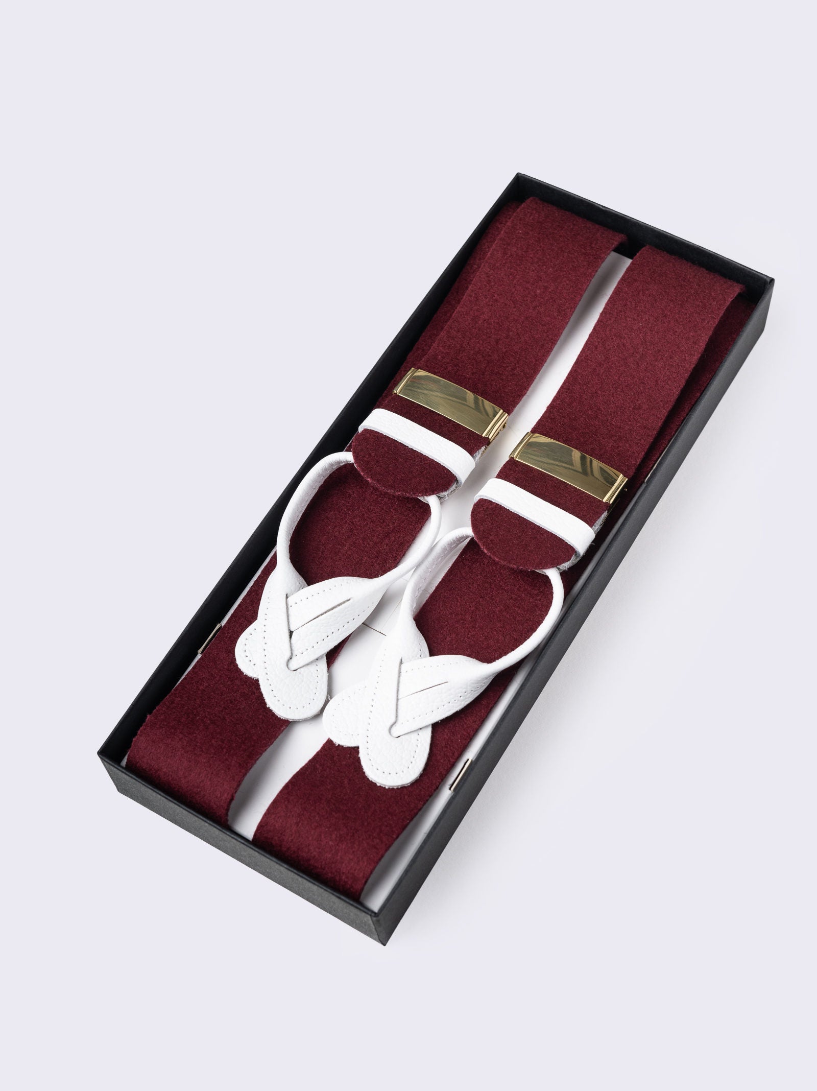 Burgundy Boxcloth Braces