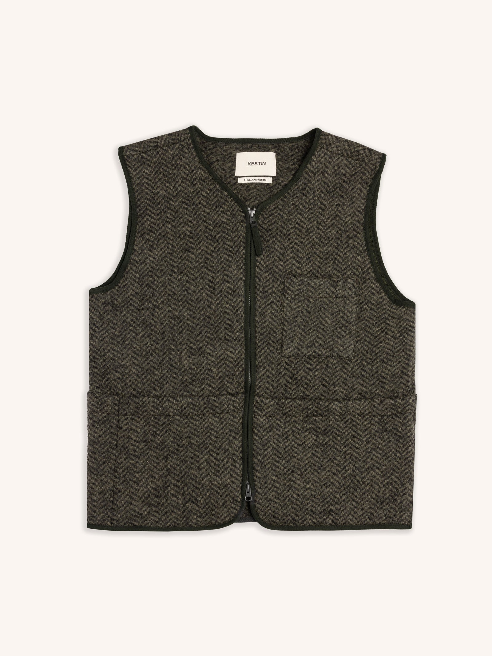 Bute Vest In Wool Herringbone