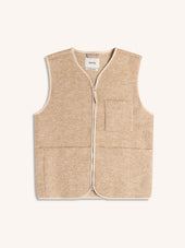 Bute Vest in Oat Wool Herringbone