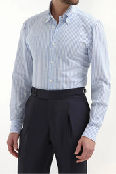 Button Down Light Striped Shirt Sartoriale Collection Made In Italy