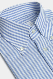 Button down light blue striped shirt ”Sartoriale collection”- Made In Italy