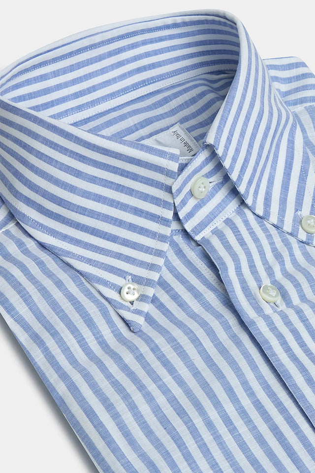 Button down light blue striped shirt ”Sartoriale collection”- Made In Italy
