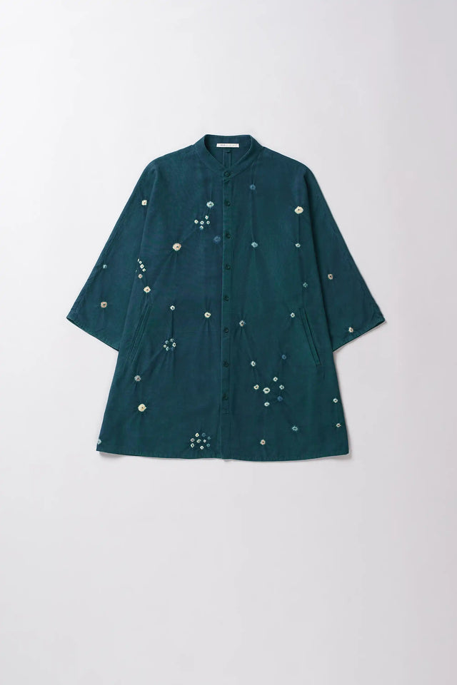 Leaf Green Bandhani Macca Shirt