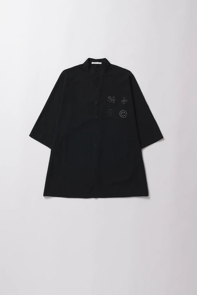 Macca Bandhani Shirt in Black