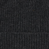 Ribbed Knit Cashmere Hat In Charcoal