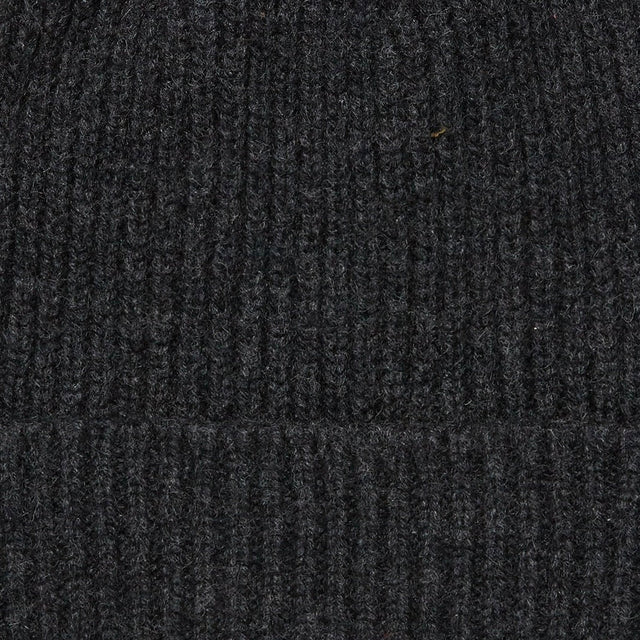 Ribbed Knit Cashmere Hat In Charcoal