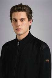 Wool Zip Up Cardigan With Iconic Badge