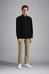 Wool Zip Up Cardigan With Iconic Badge