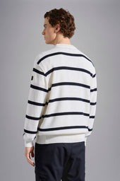 Striped Wool Sweater With Iconic Badge