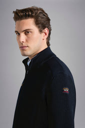 Zip Up Cardigan With Iconic Badge