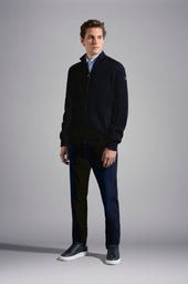 Zip Up Cardigan With Iconic Badge