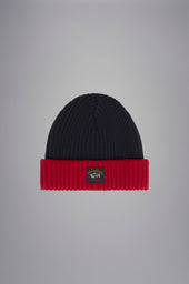 Ribbed wool beanie with Iconic badge