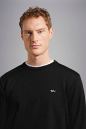 Wool Sweater With Shark Embroidery