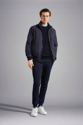 Microfiber Bomber Jacket With Iconic Badge