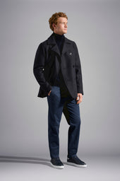 Wool Peacoat With Iconic Badge