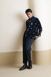 Estate Velvet Bandhani Shirt