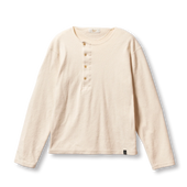Prequel C1008 Henley Cotton Rib L S T Shirt Natural