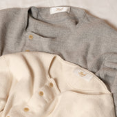 Prequel C1008 Henley Cotton Rib L S T Shirt Natural