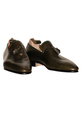 Dark Olive Tassel Loafers