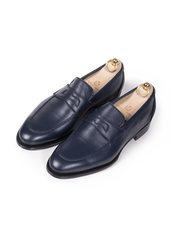 Blue Deerskin Penny Loafer