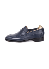 Blue Deerskin Penny Loafer