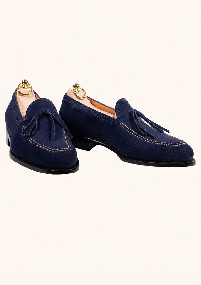 Blue Suede Tassel Loafers