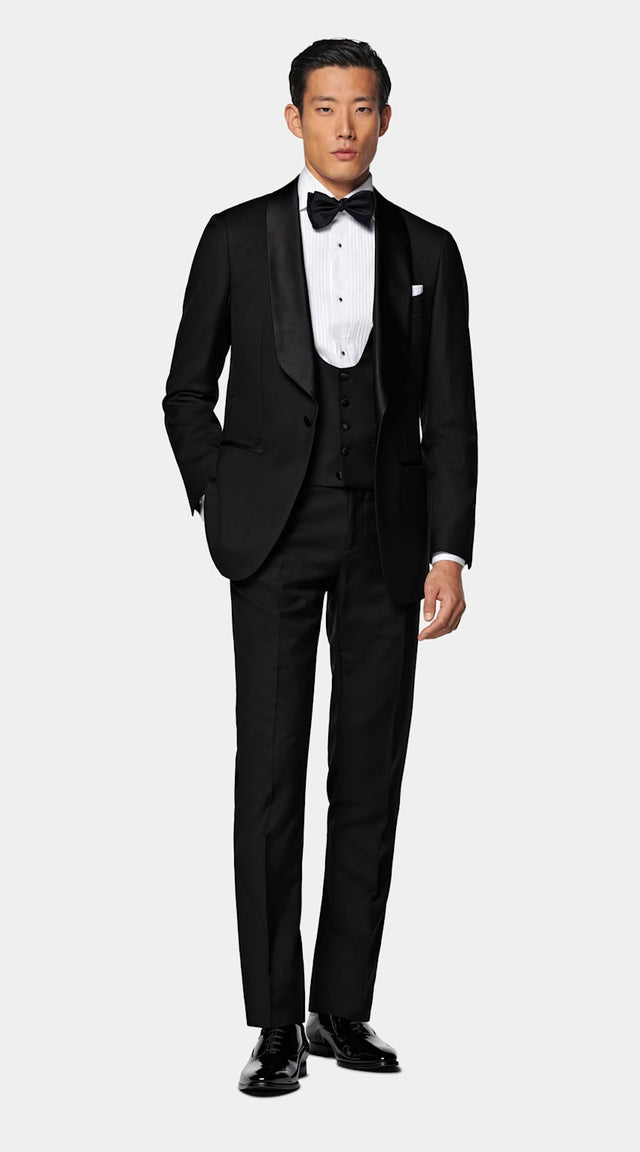 Black Three-Piece Tailored Fit Havana Tuxedo