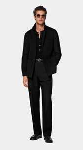 Black Relaxed Fit Shirt-Jacket