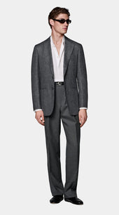 Dark Grey Checked Tailored Fit Havana Blazer