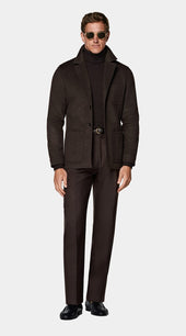 Dark Brown Relaxed Fit Shirt-Jacket