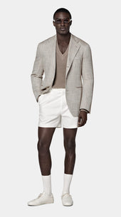 Taupe Herringbone Relaxed Fit Roma Blazer