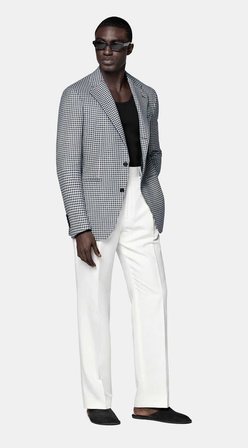 Houndstooth Relaxed Fit Roma Blazer