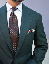 Floral Printed Silk Tie Hand Rolled