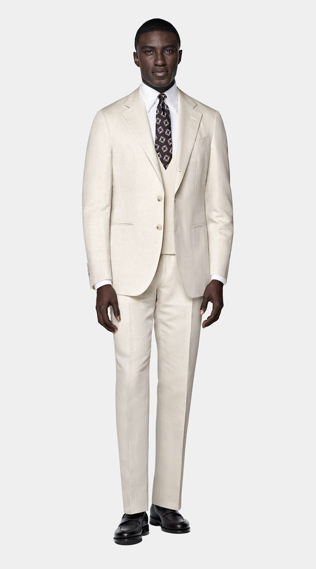 Sand Three-Piece Tailored Fit Havana Suit