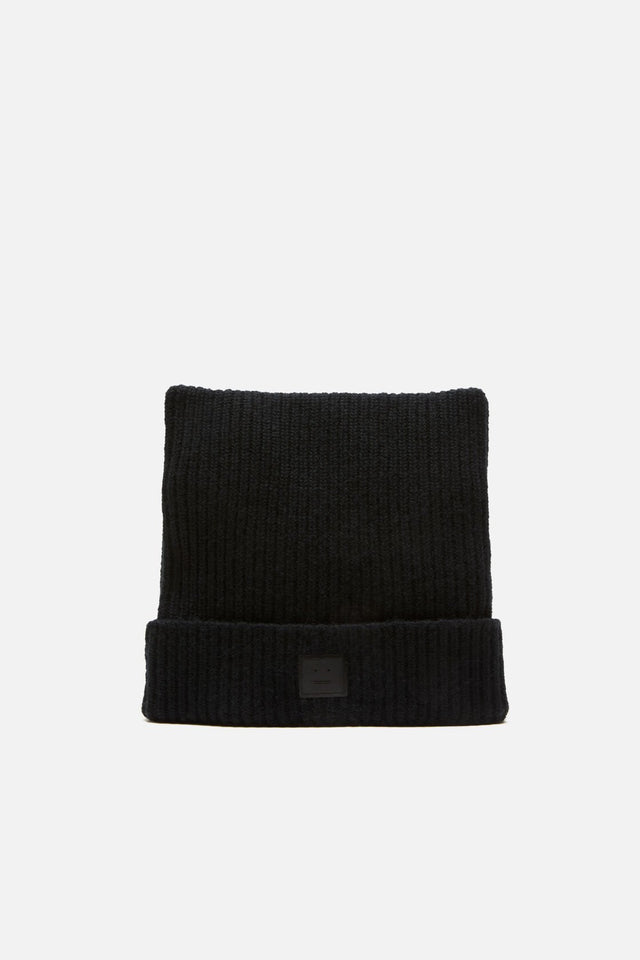 Face logo square beanie