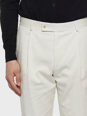 Pantalone Carrot Fit In Cotone Panna