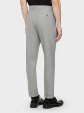 Pantalone Carrot Fit In Lana Grigio