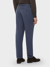 Pantalone Carrot Fit In Lana Cover Blu