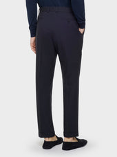 Pantalone Carrot Fit In Lana Blu