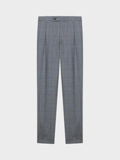 Pantalone Carrot Fit In Lana Zelander Twist Glen Check Azzurro