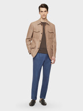Pantalone Carrot Fit In Cotone Blu