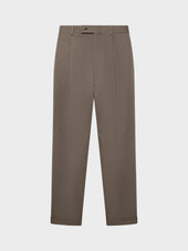 Pantalone Carrot Fit In Cotone Marrone