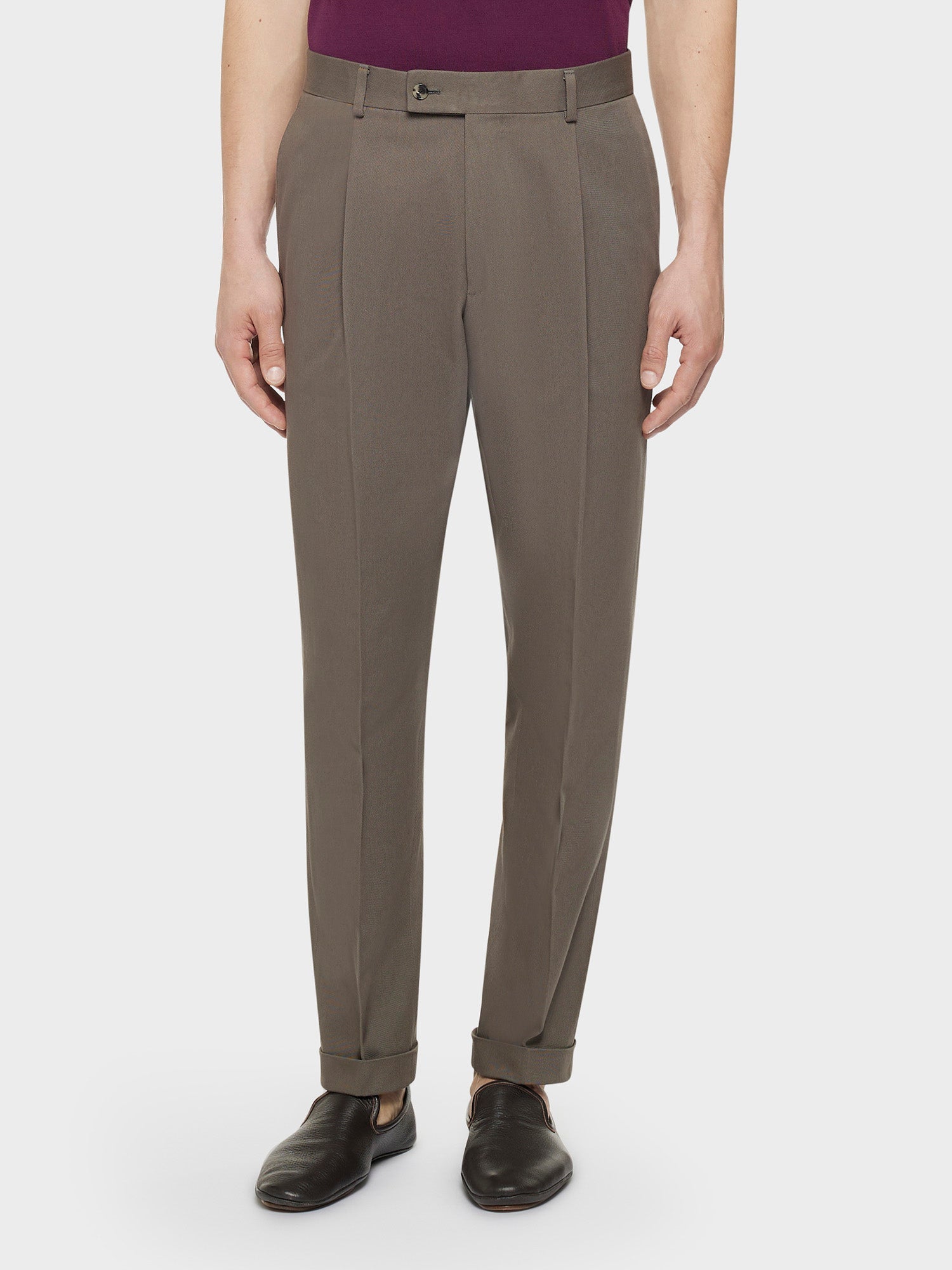 Pantalone Carrot Fit In Cotone Marrone