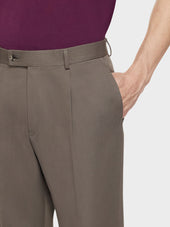 Pantalone Carrot Fit In Cotone Marrone