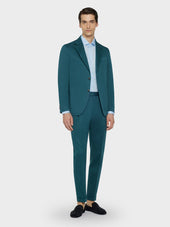 Pantalone Carrot Fit In Cotone E Seta Verde