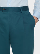 Pantalone Carrot Fit In Cotone E Seta Verde