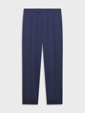 Pantalone Carrot Fit In Flanella Di Lana Blu