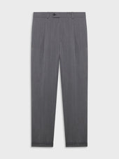 Pantalone Carrot Fit In Lana Zeelander Grigio