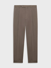 Pantalone Carrot Fit In Flanella Di Lana Beige