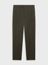 Pantalone Carrot Fit In Flanella Di Lana Verde